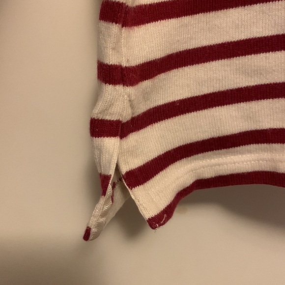 Classic French Petit Bateau Mariner Red and White crew top - long sleeves - Picture 2 of 3